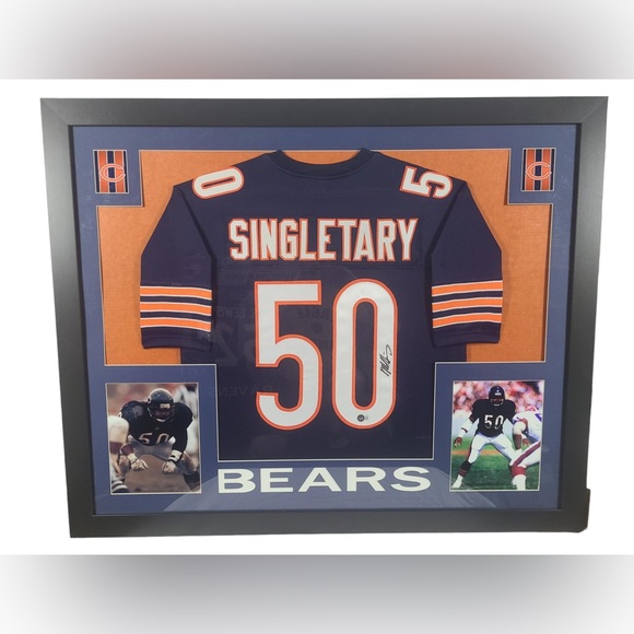 Authenticated Signed Framed Jersey MIKE SINGLETARY Chicago Bears